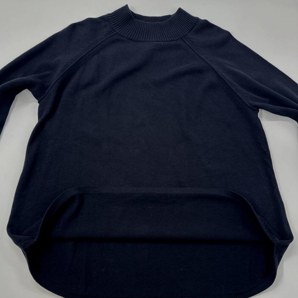 Kim Rogers Sweater Womens Large Black Mock Neck Relaxed Fit Knit Cotton Winter - Picture 11 of 11